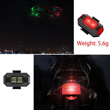 2 Pcs Universal Led Aircraft Strobe Lights Anti Collision Warning Light with USB Charging 7 Colors